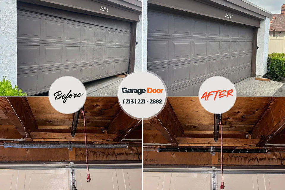 Before and after: garage door repair Wyndham, VA